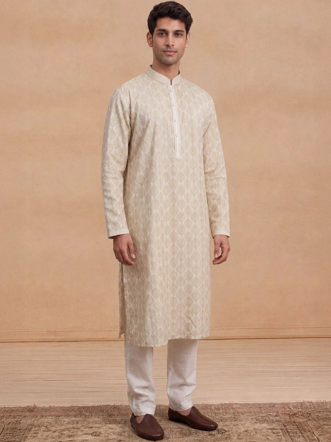 House of Chikankari Men Geometric Kurta