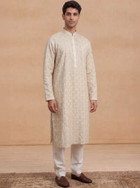 House of Chikankari Men Geometric Kurta