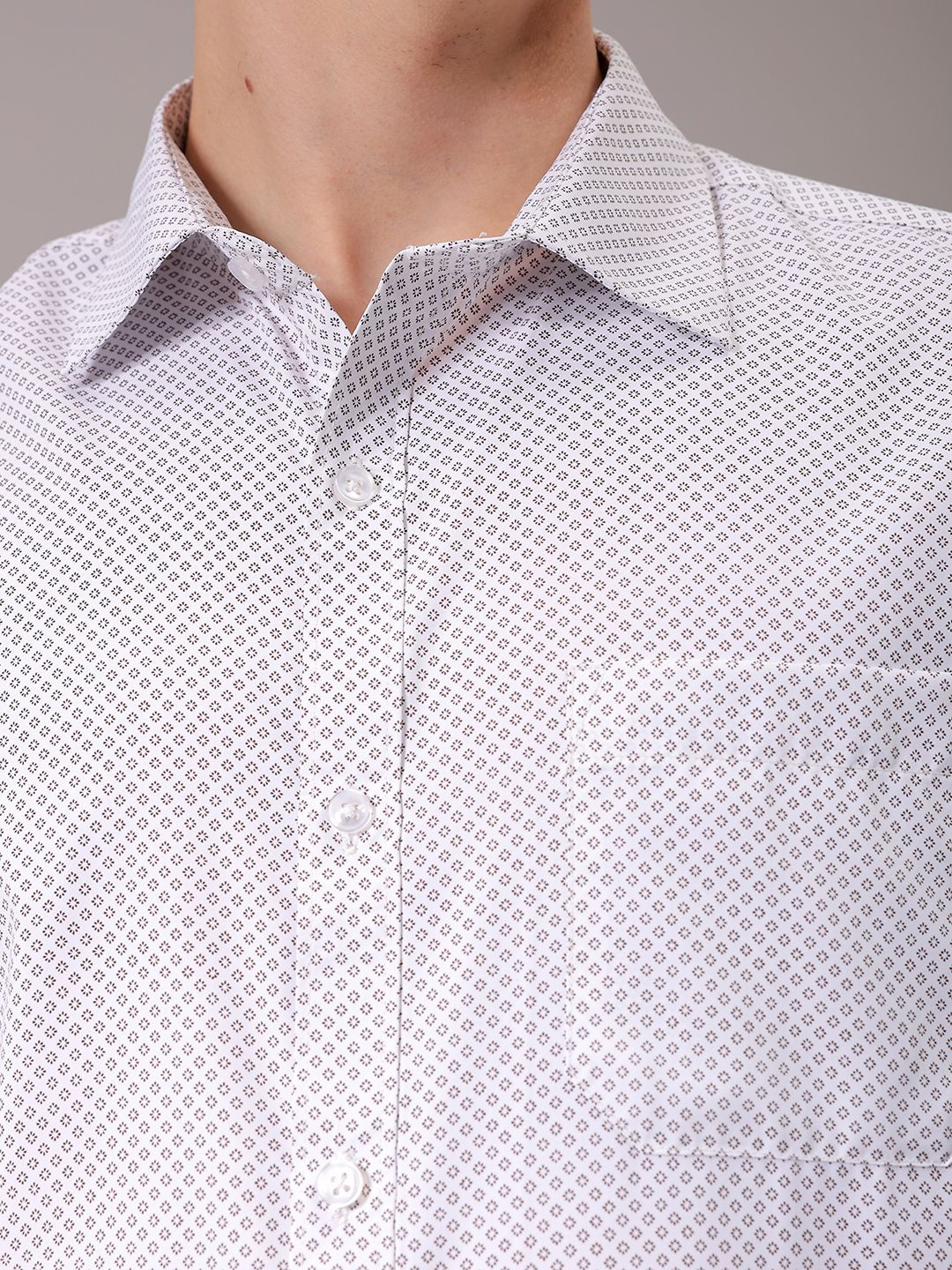 The Indian Garage Co. X Luxe Men Spread Collar Micro Ditsy Printed Slim Fit Formal Shirt