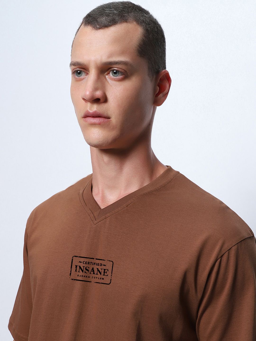 Bewakoof Men Printed V-Neck T-shirt