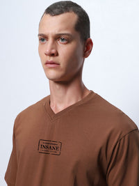 Bewakoof Men Printed V-Neck T-shirt