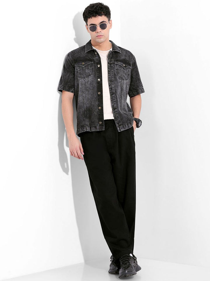 The Indian Garage Co. Men Pure Cotton Wide Leg Mid-Rise Jeans