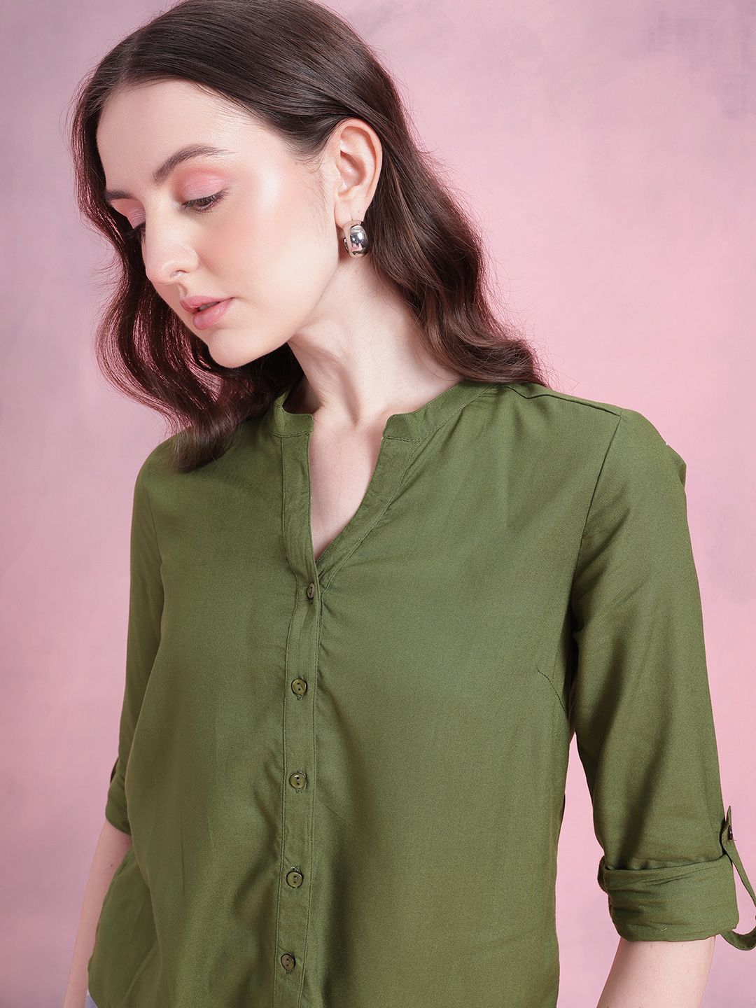 DressBerry Band Collar Shirt