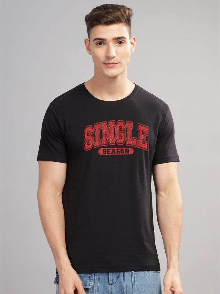 ADRO Men Typography Printed Round Neck Cotton T-shirt