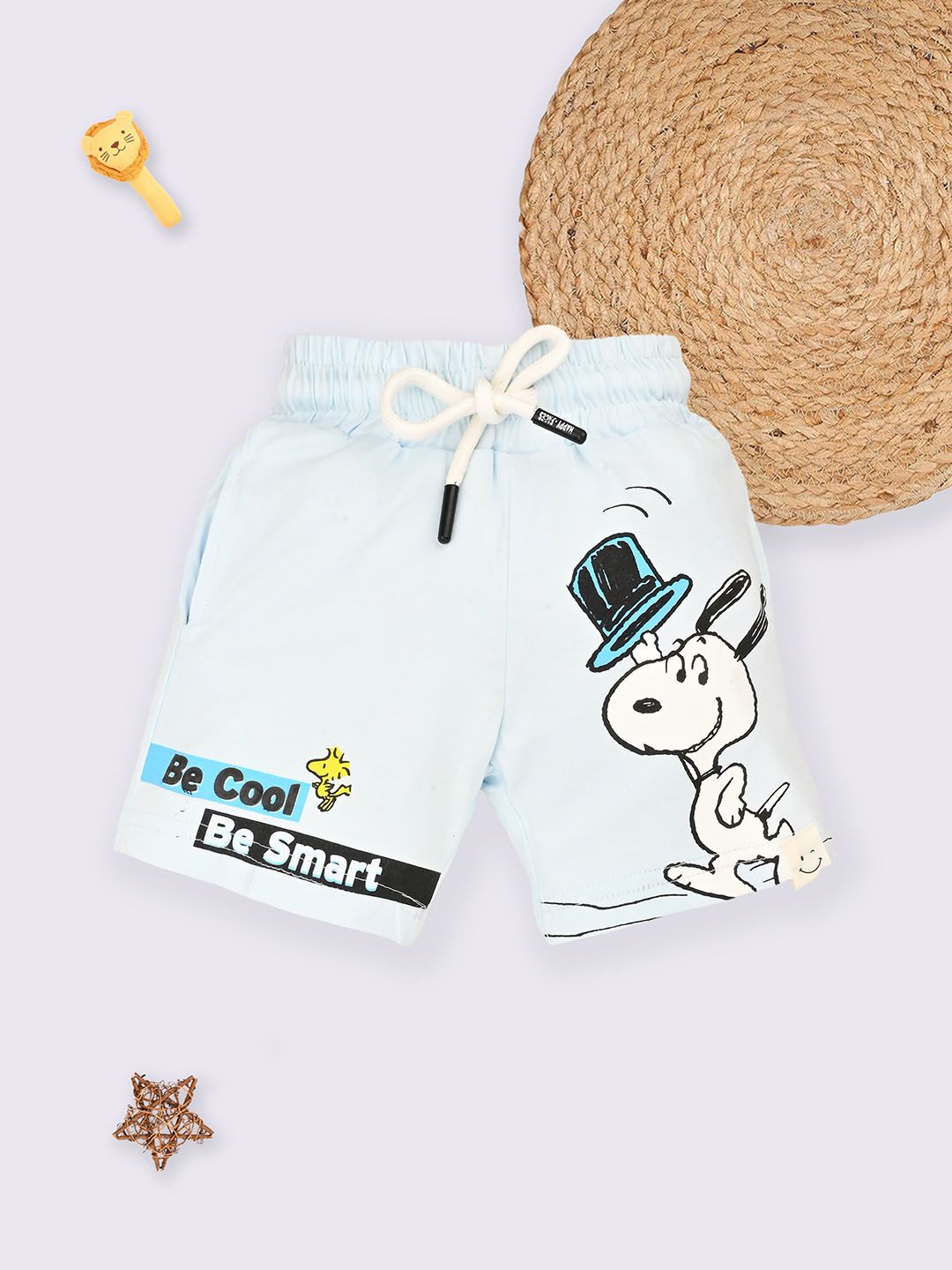 Happy Faces Boys Peanuts Printed Cotton Shorts