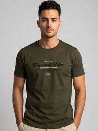 ADRO Typography Printed Short Sleeves Cotton Regular Fit T-shirt