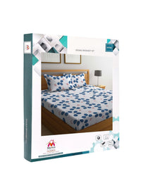 Myntra Elegant Homes Kapas Bunga Putih 300 TC Dilengkapi Cadar King Halus dengan 2 Sarung Bantal-98 x 89 inci