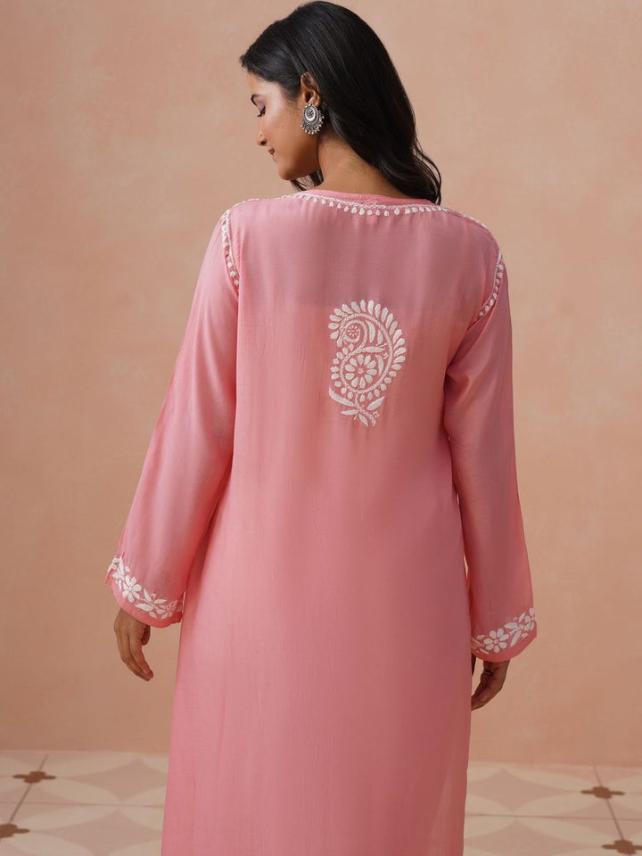 Rumah Chikankari Wanita Sulam Chikankari Cetakan Indie Kurta
