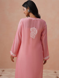 Rumah Chikankari Wanita Sulam Chikankari Cetakan Indie Kurta