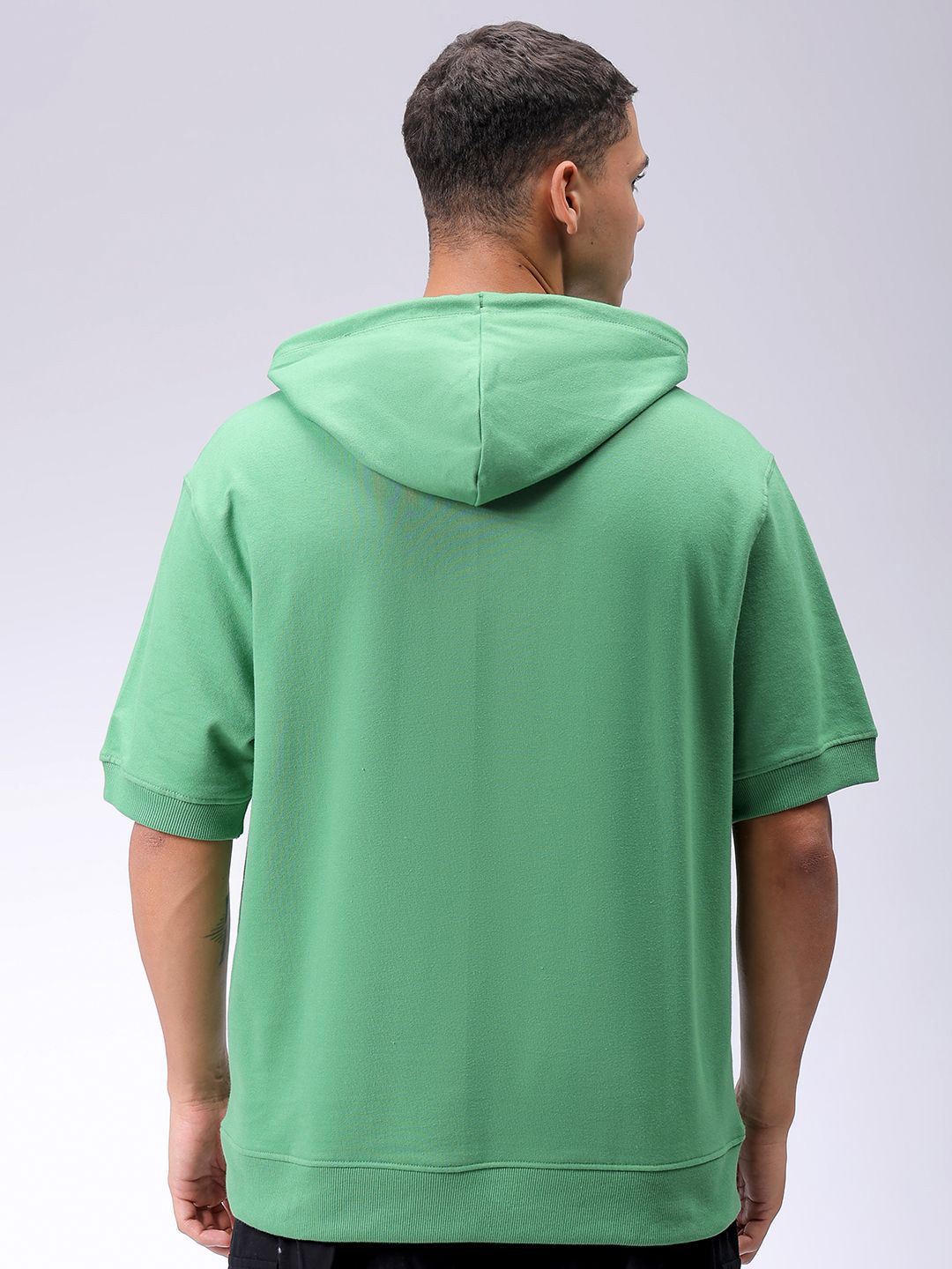 The Indian Garage Co Men Solid Hooded Sweatshirt