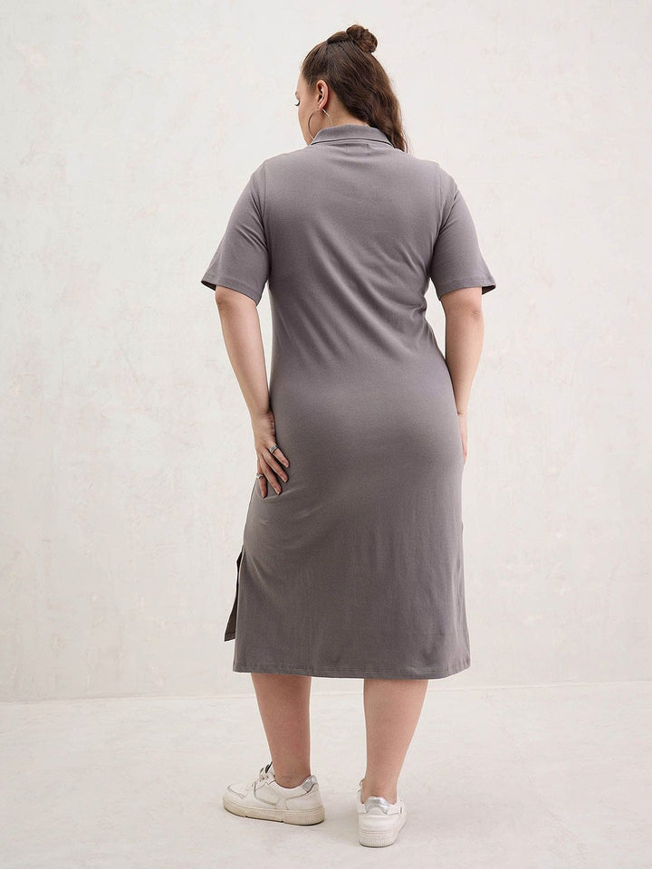 SASSAFRAS Curve T-shirt Midi Dress