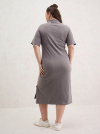 SASSAFRAS Curve T-shirt Midi Dress