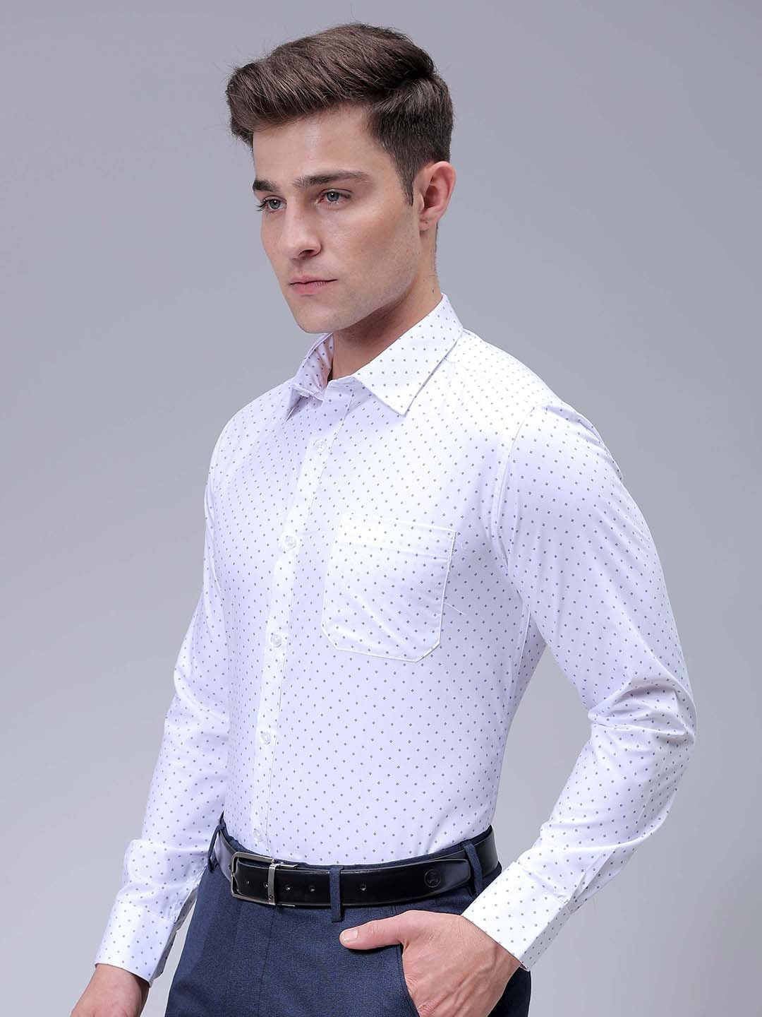 The Indian Garage Co. X Luxe Men Slim Fit Micro Ditsy Printed Cotton Formal Shirt