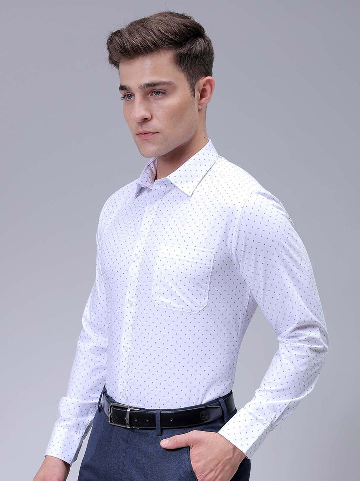 The Indian Garage Co. X Luxe Men Slim Fit Micro Ditsy Printed Cotton Formal Shirt
