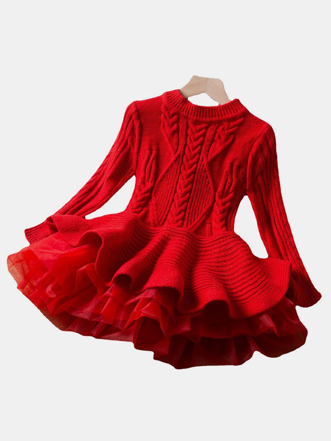 YK Girls Self Design Jumper Dress