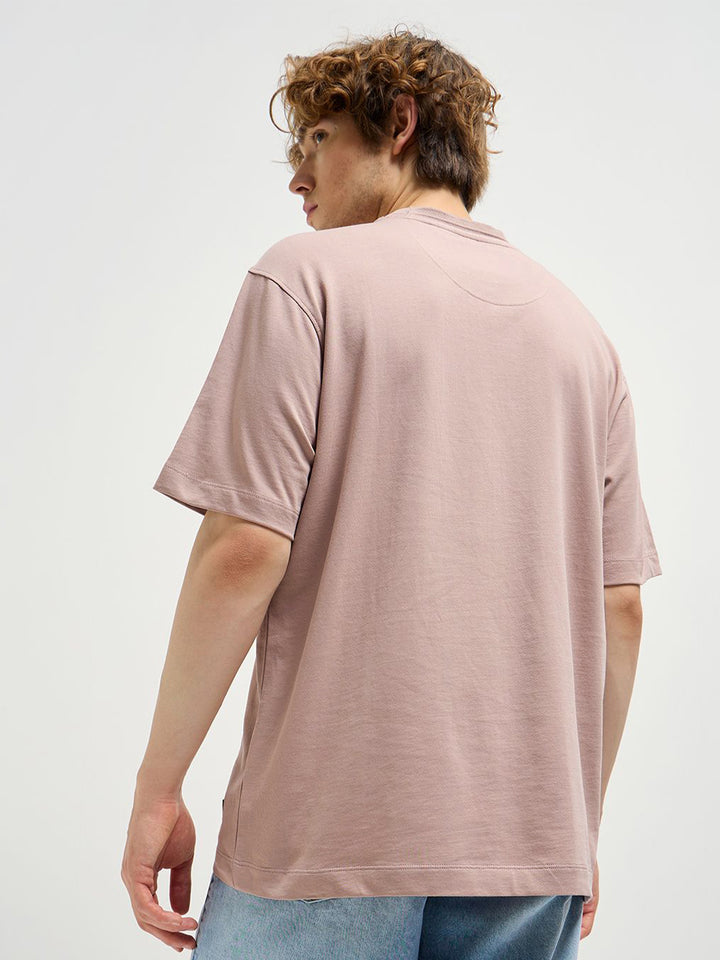 THE BEAR HOUSE Men Typography Printed Round Neck Cotton Oversized T-shirt