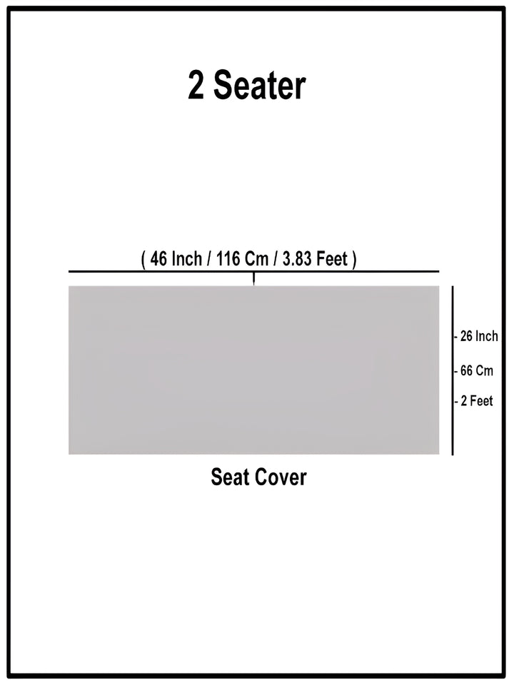 STITCHNEST Grey Self Design 2 Seater Sofa Cover