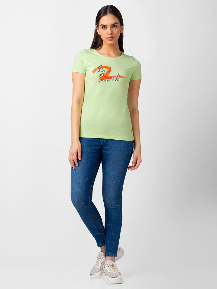 SPYKAR Women Typography Printed T-shirt