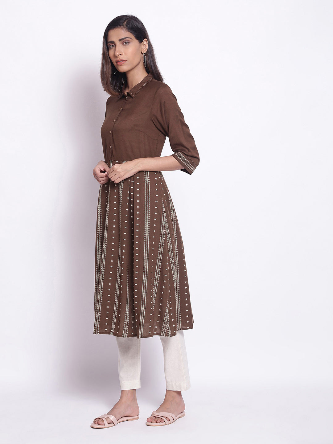 W Printed A-Line Kurta