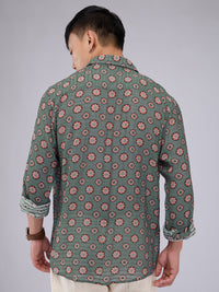 VASTRADO Men Classic Fit Spread Collar Floral Printed Relaxed Fit Casual Shirt