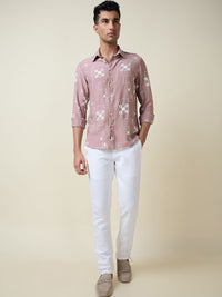 Thomas Scott Men Embroidered Regular Fit Casual Shirt