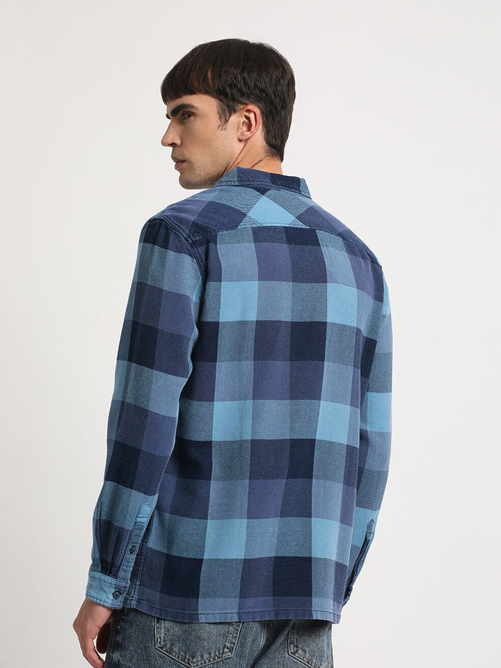 THE BEAR HOUSE Slim Fit Buffalo Checked Pure Cotton Casual Shirt