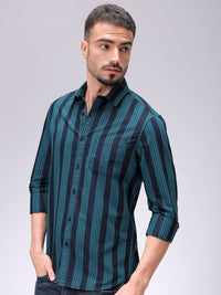 The Indian Garage Co Men Slim Fit Multi Stripes Opaque Striped Casual Shirt