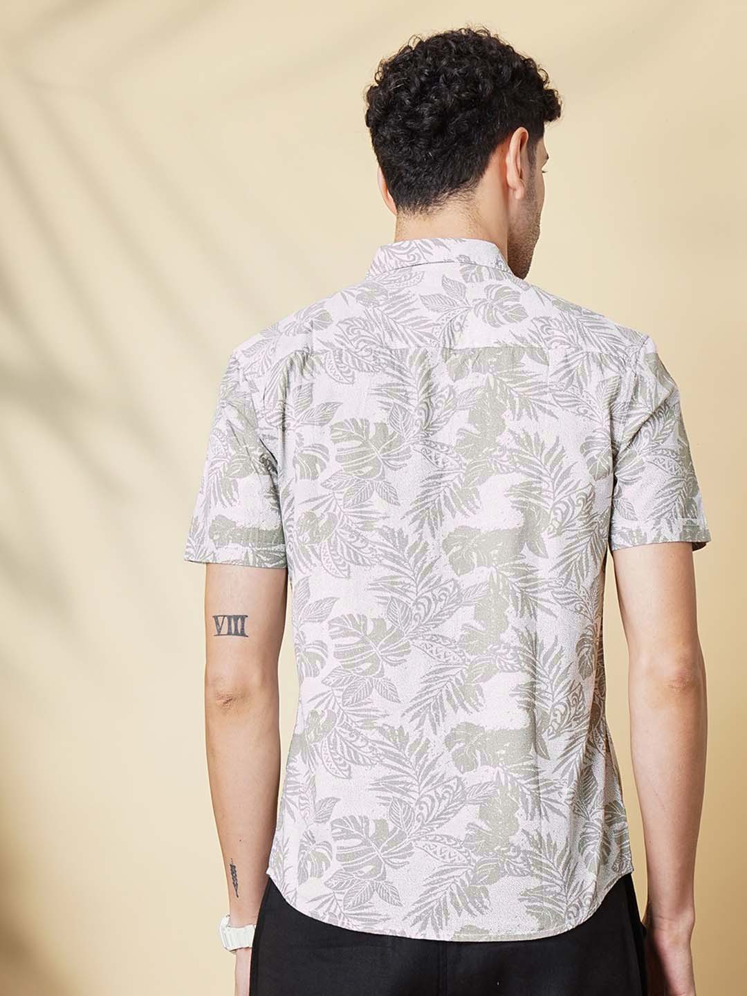 The Indian Garage Co Men Slim Fit Tropical Printed Resortwear Shirt