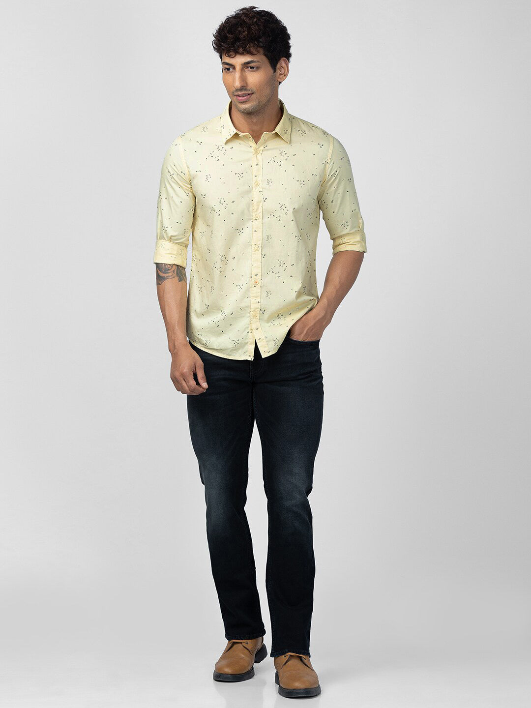 SPYKAR Men Slim Fit Printed Casual Cotton Shirt