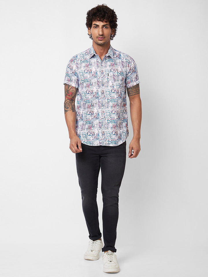 SPYKAR Floral Printed Cotton Opaque Casual Shirt