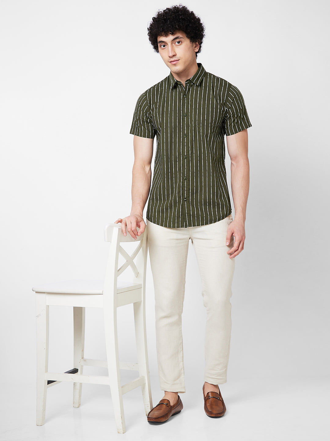 SPYKAR Vertical Stripes Pure Cotton Casual Shirt