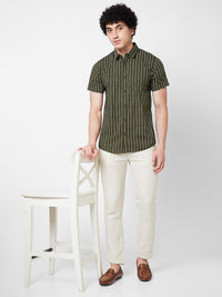 SPYKAR Vertical Stripes Pure Cotton Casual Shirt