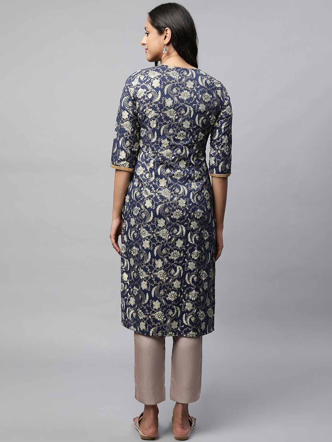 AURELIA Festive Floral Print Kurta