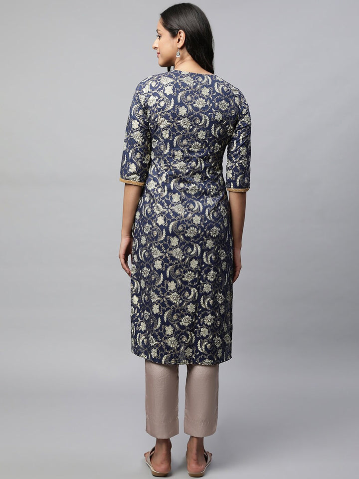 AURELIA Festive Floral Print Kurta
