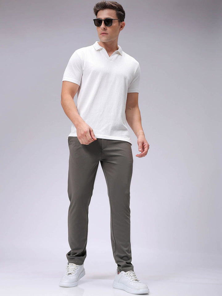 The Indian Garage Co. X Luxe Men Textured Slim Fit Trousers