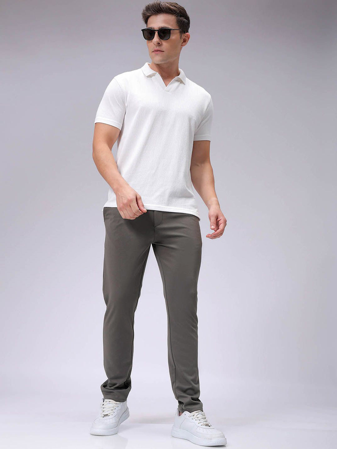 The Indian Garage Co. X Luxe Men Textured Slim Fit Trousers