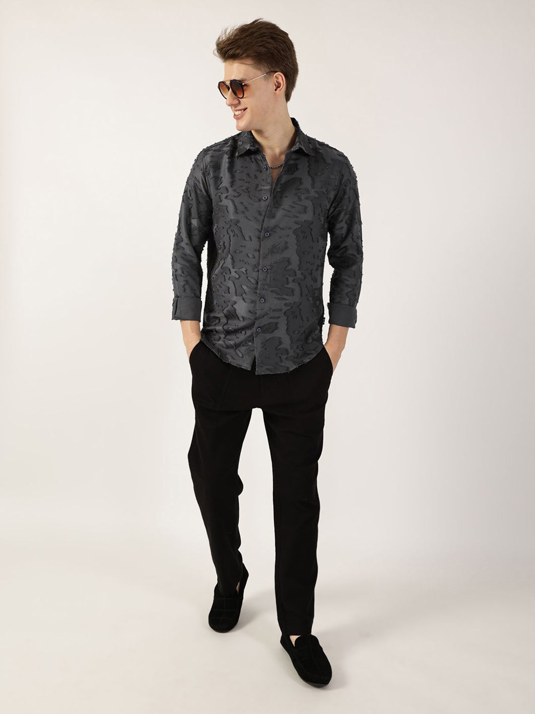 Thomas Scott Men Premium Slim Fit Opaque Casual Shirt