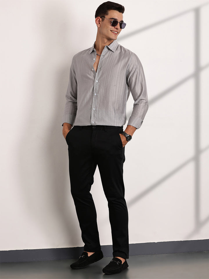 Thomas Scott Men Classic Slim Fit Opaque Casual Shirt