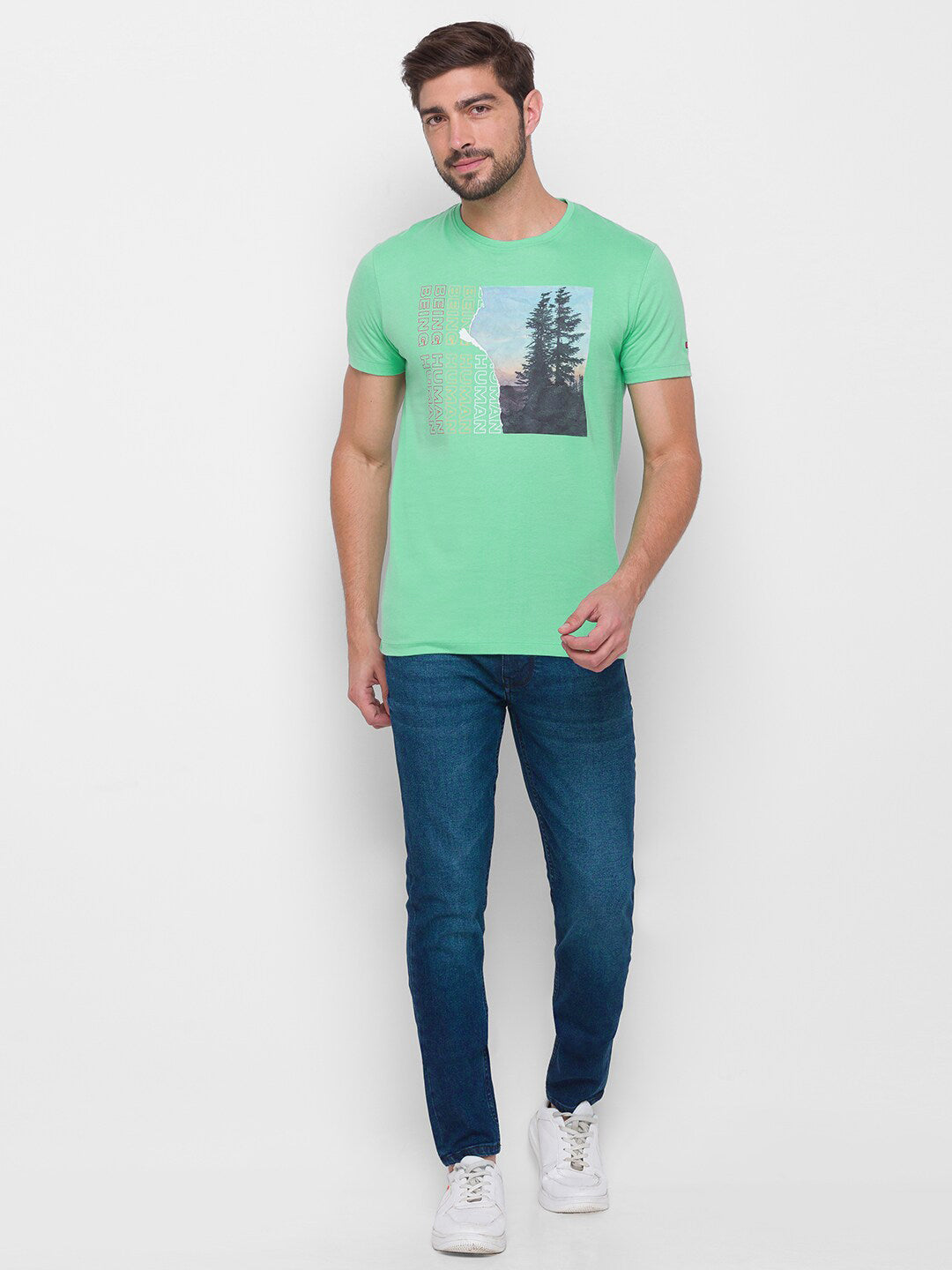 Being Human Men Blue Printed T-shirt