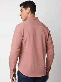 VASTRADO Men Classic Spread Collar Textured Slim Fit Casual Shirt