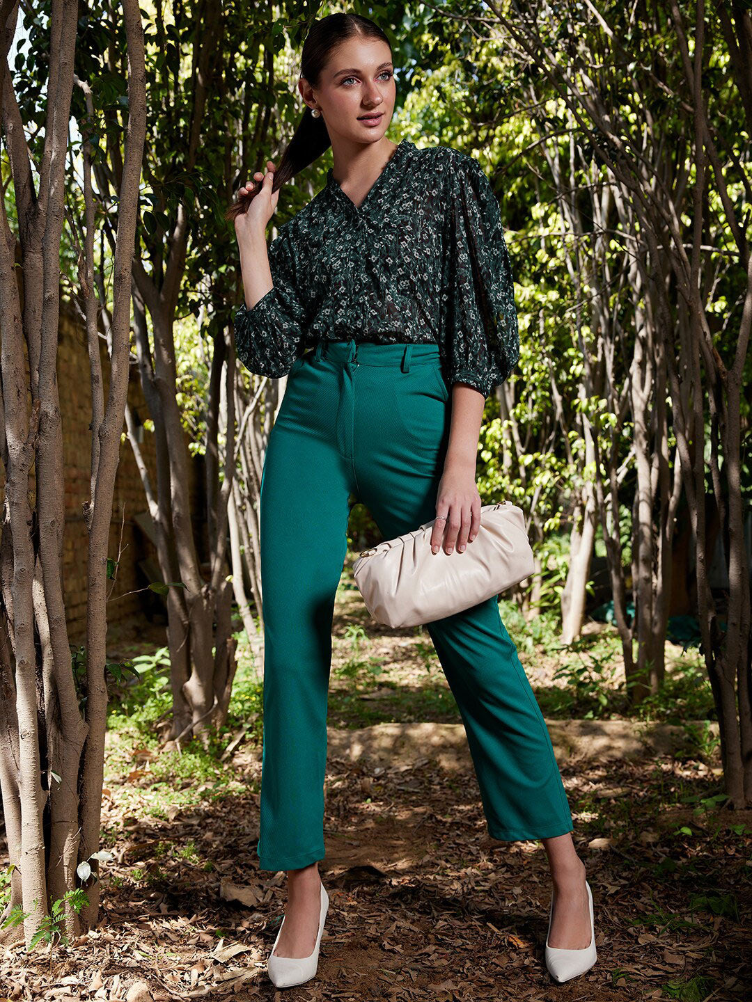 STREET 9 Green Comfort Floral Printed Casual Shirt