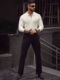 Powerlook Men Self Design Polo Collar Cotton T-shirt