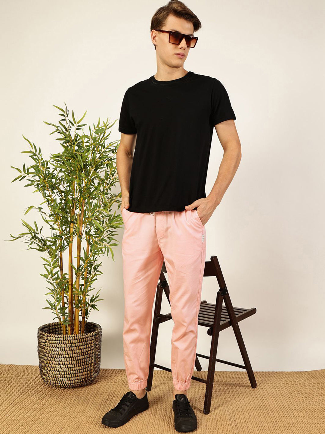 Thomas Scott Men Classic Regular Fit Cotton Joggers Trousers