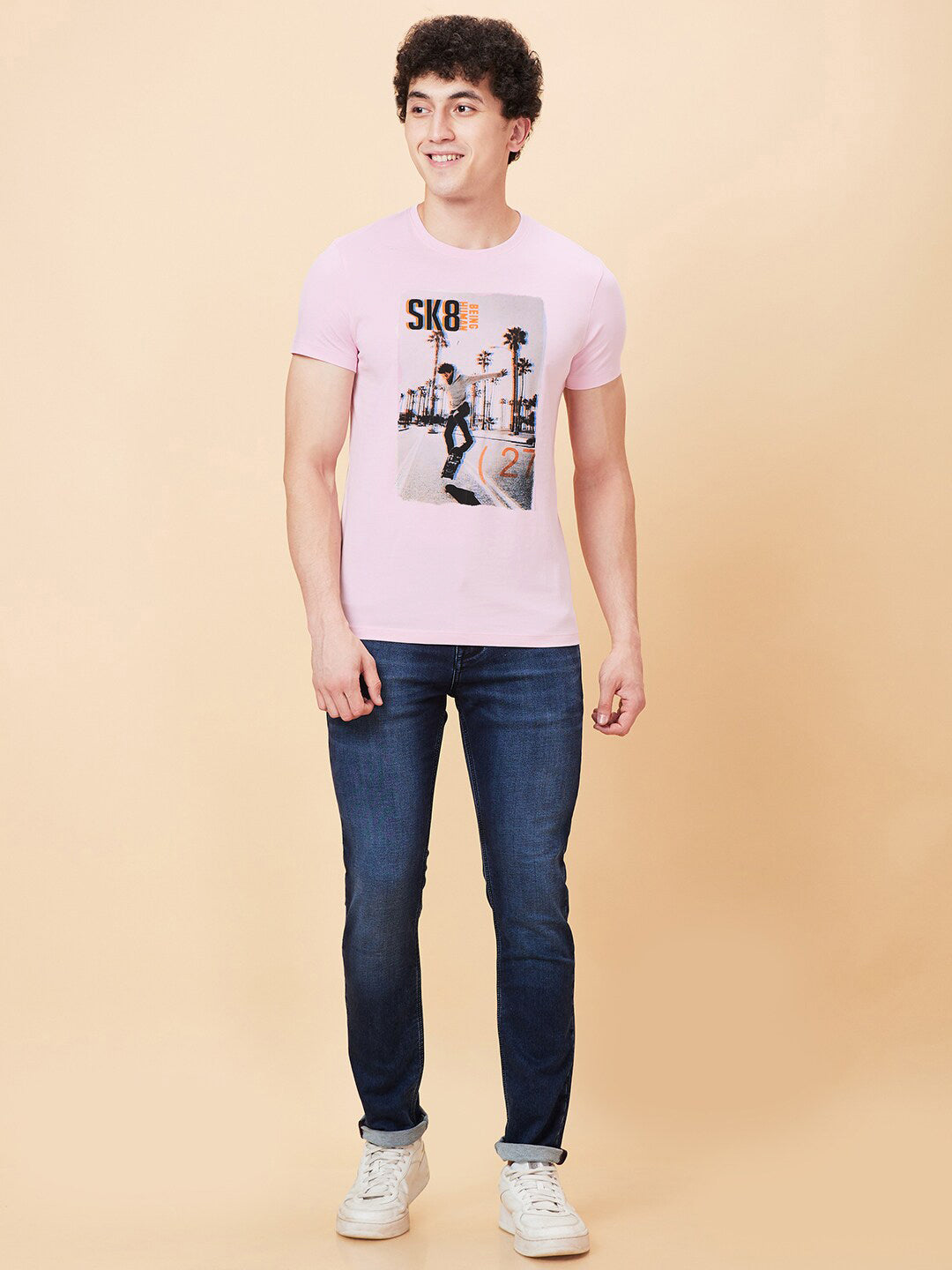 Being Human Graphic Printed Round Neck Casual T-shirt