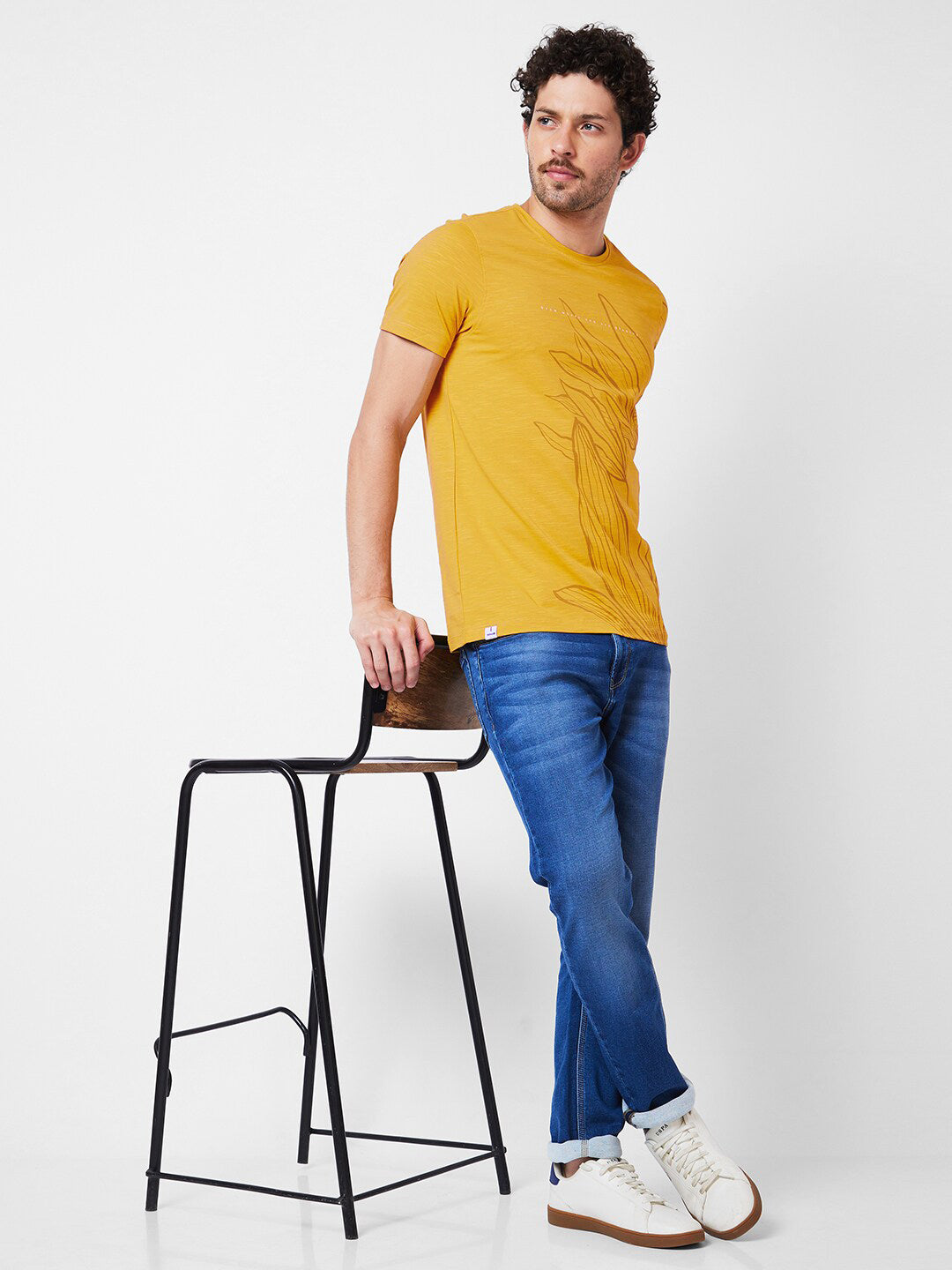 SPYKAR Graphic Printed Cotton Slim Fit T-shirt