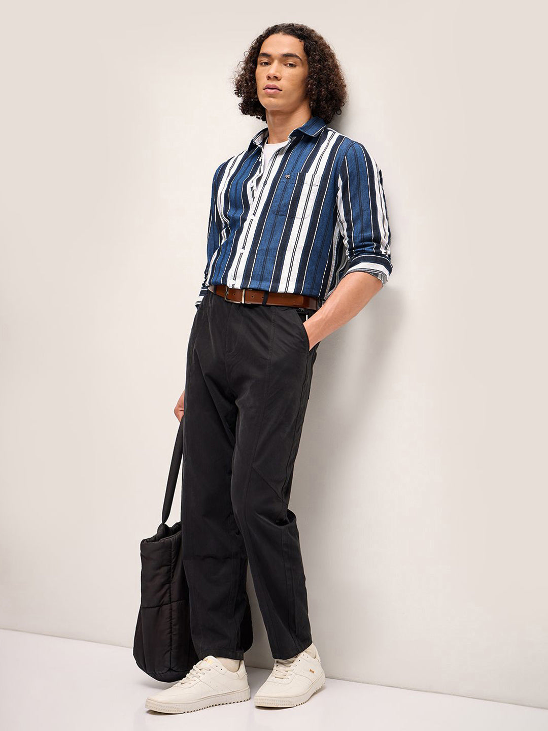 THE BEAR HOUSE Men Striped Slim Fit Pure Cotton Casual Shirt
