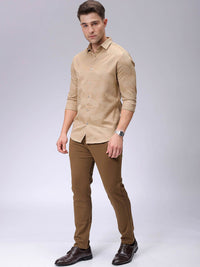 The Indian Garage Co. X Luxe Men Textured Mid-Rise Slim Fit Formal Trousers