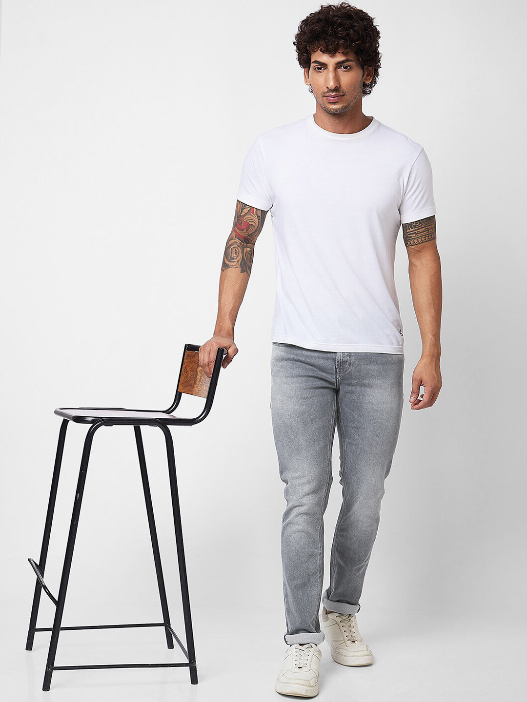 SPYKAR Men Skinny Fit Low-Rise Heavy Fade Cotton Jeans