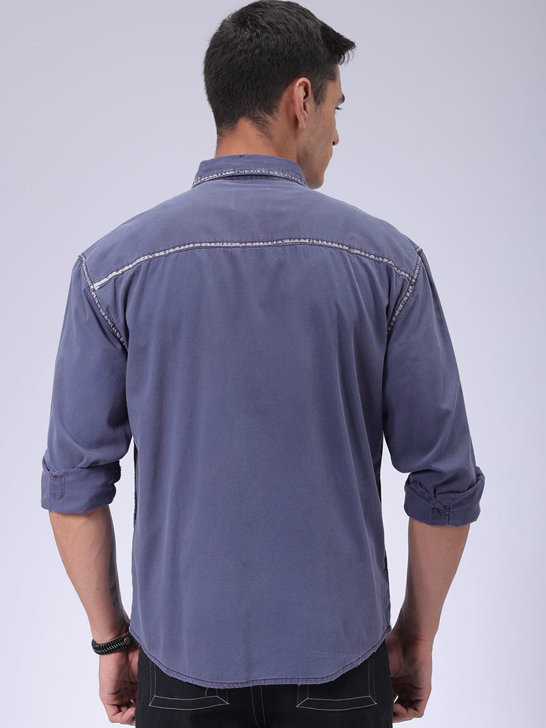 The Indian Garage Co Men Cutaway Collar Pure Cotton Casual Shirt