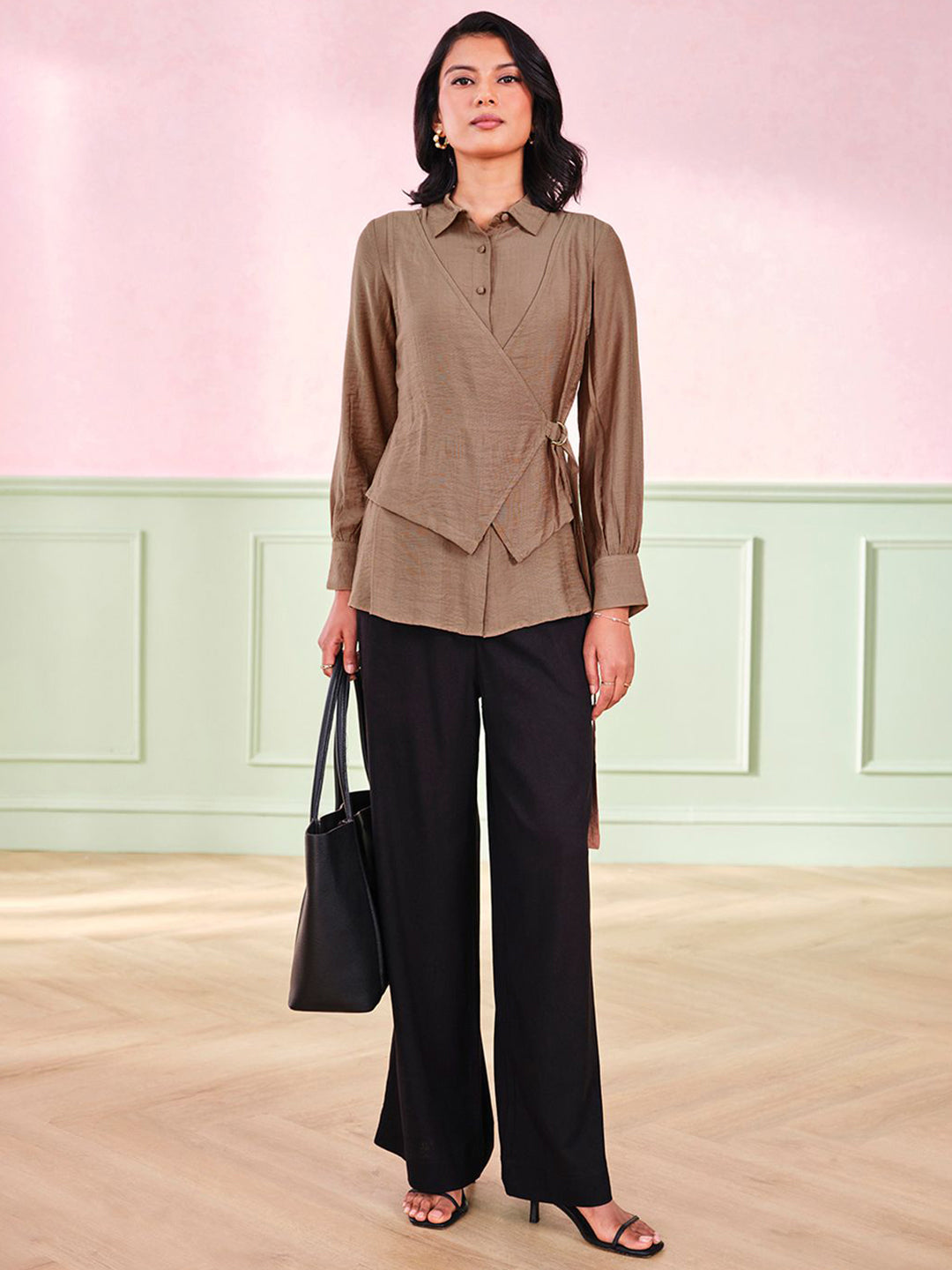 AND Women Wrap Detail Top